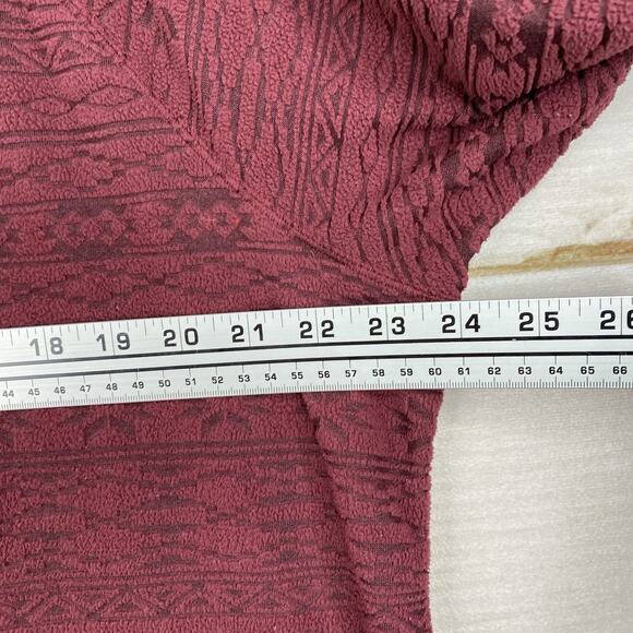 Eddie Bauer Sweater Women 2XL Red Burnout 1/4 Zip Up Fleece Mock Neck Classic - Picture 9 of 10